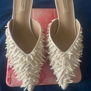 ANTONIO MELANI White Embellished Heels